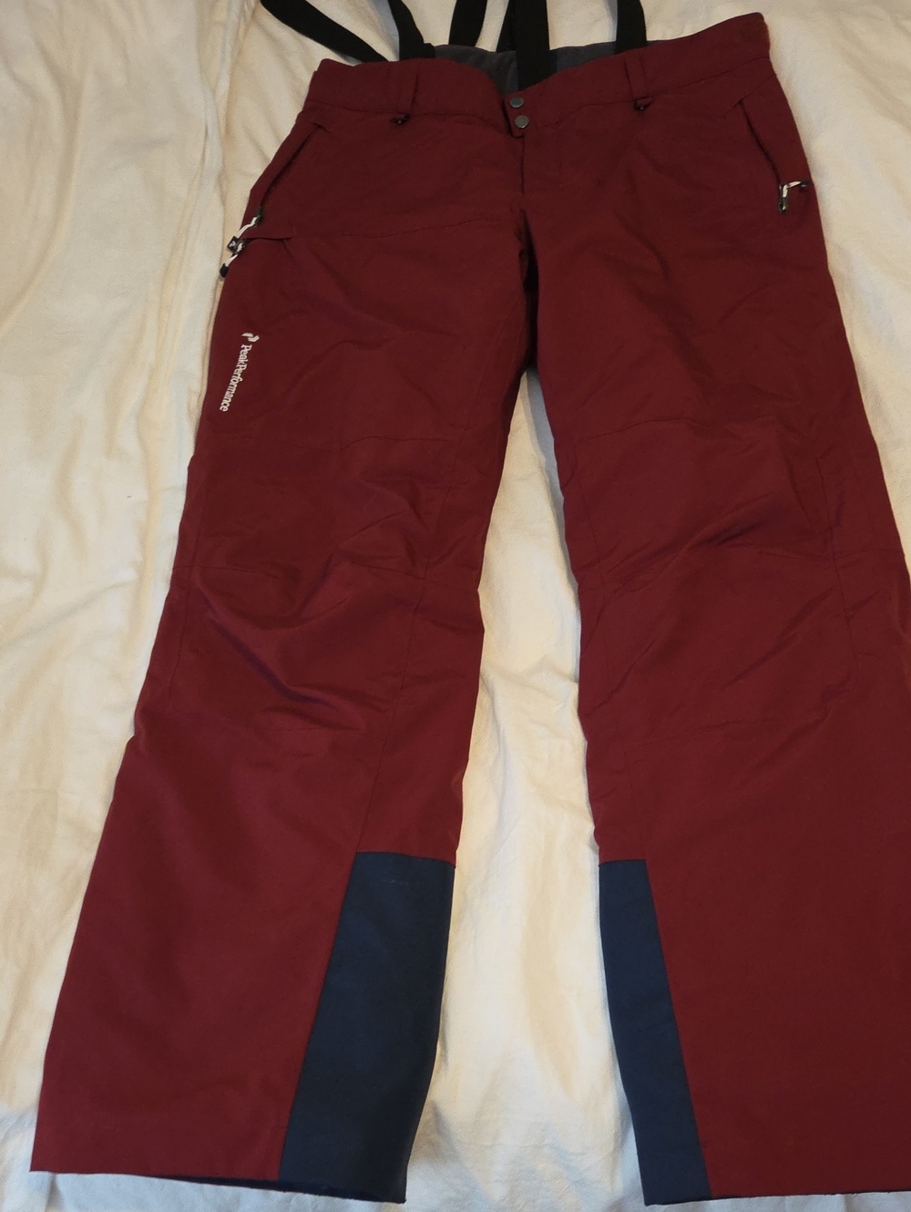 Peak Performance Burgundy Men’s Ski Pants with Suspend Straps. Men XL